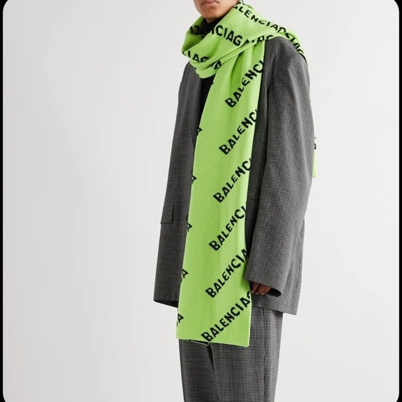 BALENCIAGA Men's/Women's Neon green / black wool blend. - Picture 1 of 5